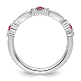 14k White Gold Stackable Expressions Pink Tourmaline and Dia. Ring